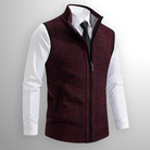 Knitted Vest - Men's Sleeveless Woolen Zip-Up Vest-Men's Knitted Vest-Chaps of London-Red-S-Chaps of London