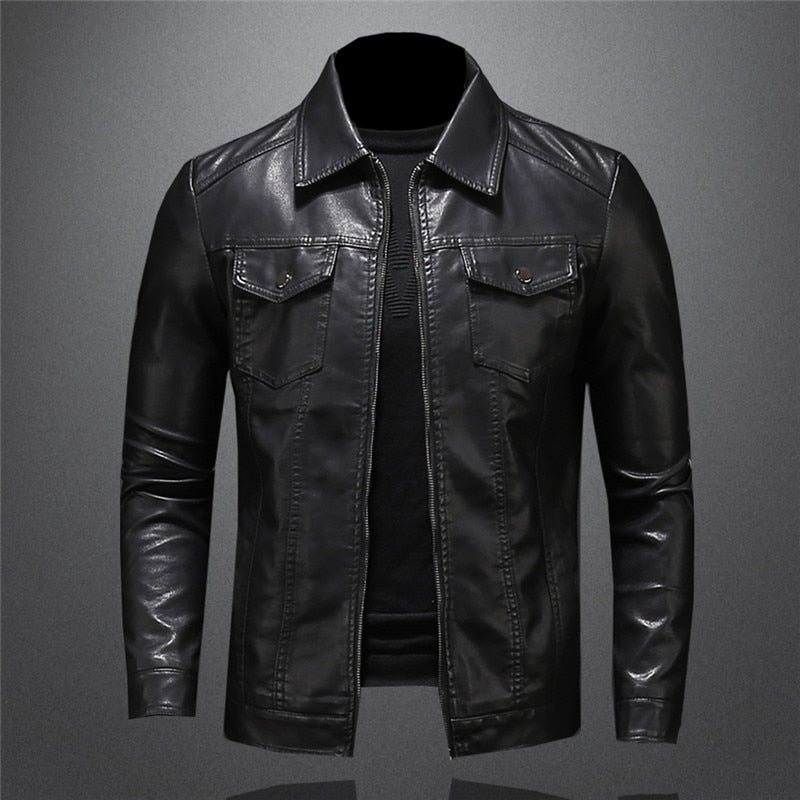 Leather Jacket | Slim Fit | Zip-Up | Black Jacket | Men's Leather Jacket-Chaps of London-Chaps of London