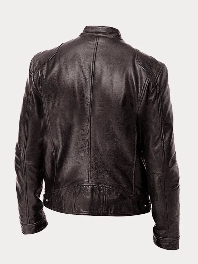 Leather Jacket | Zip-Up | Regular Fit | Biker Jacket | Men's Leather Jacket -Men’s Leather Jacket-Chaps of London-Chaps of London