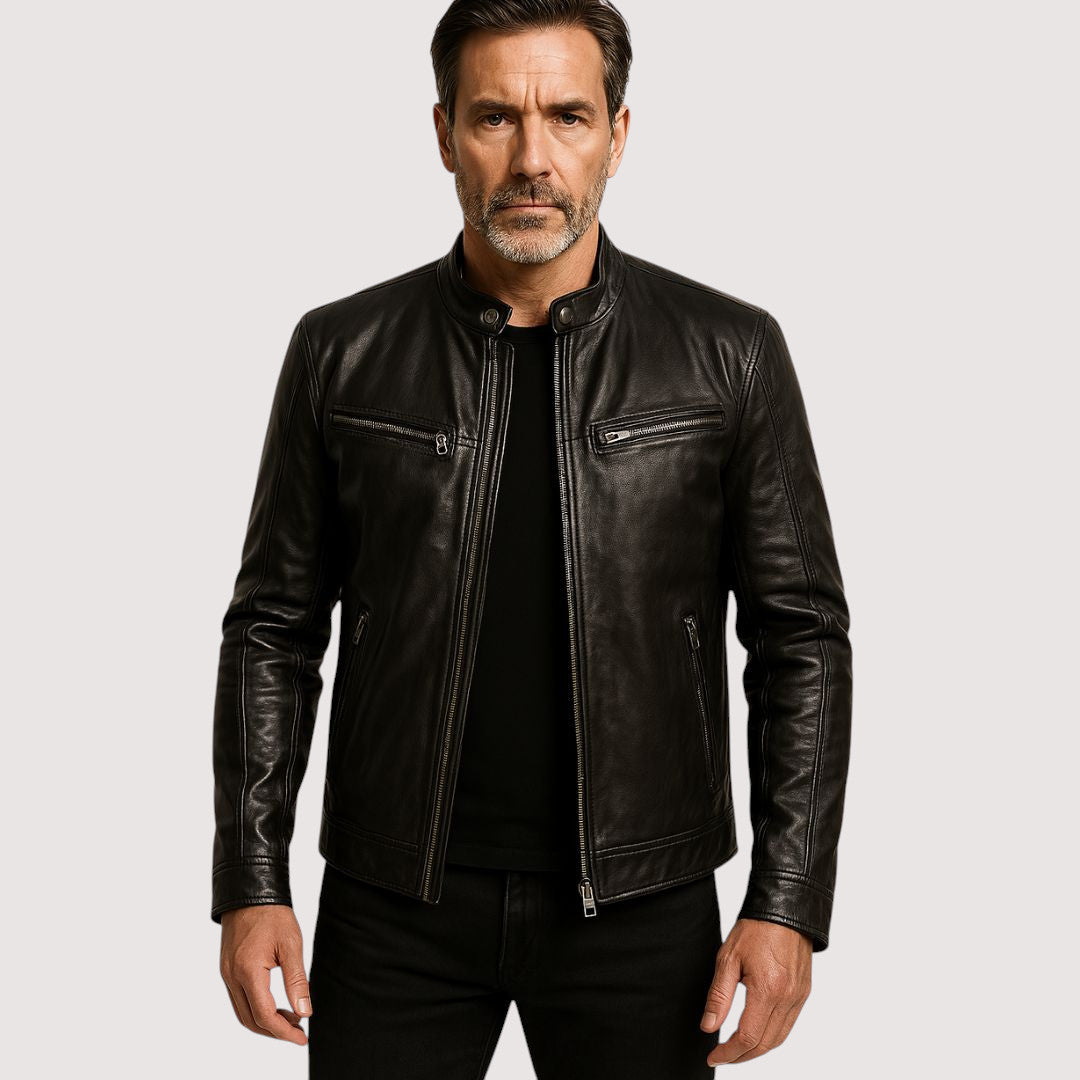 Leatherette Jacket - Regular Fit - Vegan Leather - Biker Jacket - Men's Leather Jacket-Men's Leather Jacket-Chaps of London-Chaps of London