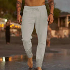 Linen Pants - Drawstring - Elastic Waist - Casual Pants - Men's Pants-Men's Trousers-Chaps of London-Chaps of London