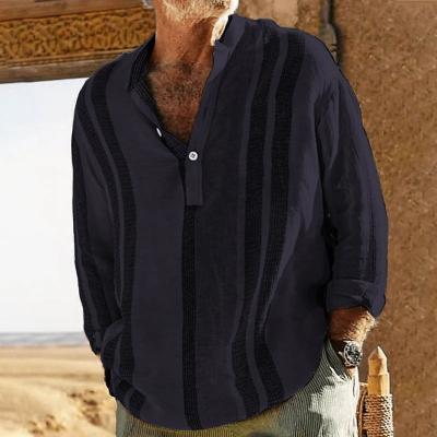 Long Sleeve Shirt | Button-Up | Loose Fit | Casual Shirt | Men's Shirts -Chaps of London-Blue-S-Chaps of London