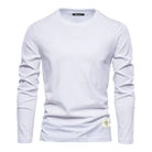 Long Sleeve T-Shirt | Crew Neck | Plain | Long Sleeve Vest | Men's Clothing-T-shirt man-Chaps of London-White-S-Chaps of London