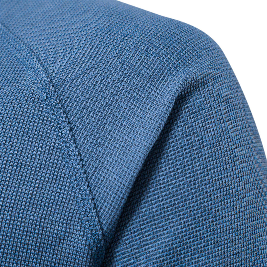 Long Sleeve T-Shirt - Men's Plain Quarter Button Long Sleeve Shirt-Fashion Men Henley All-year-Chaps of London-Chaps of London