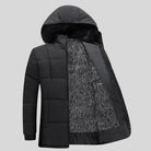 Male Winter Jacket | Hooded | Fur Lined | Puffer Jacket | Men's Padded Jacket-Men's Winter Jacket-Chaps of London-Black-Gray-XS-Chaps of London