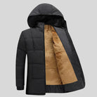 Male Winter Jacket | Hooded | Fur Lined | Puffer Jacket | Men's Padded Jacket-Men's Winter Jacket-Chaps of London-Black-Khaki-XS-Chaps of London