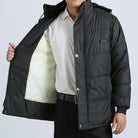 Male Winter Jacket | Hooded | Fur Lined | Puffer Jacket | Men's Padded Jacket-Men's Winter Jacket-Chaps of London-Black-White-XS-Chaps of London