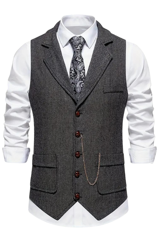 Men's Elegant Lapel Vest-Tops-Chaps of London-Chaps of London
