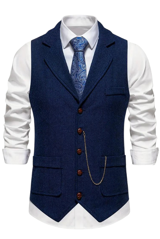 Men's Elegant Lapel Vest-Tops-Chaps of London-Chaps of London