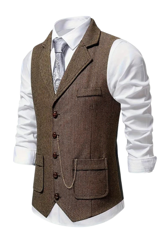 Men's Elegant Lapel Vest-Tops-Chaps of London-Chaps of London