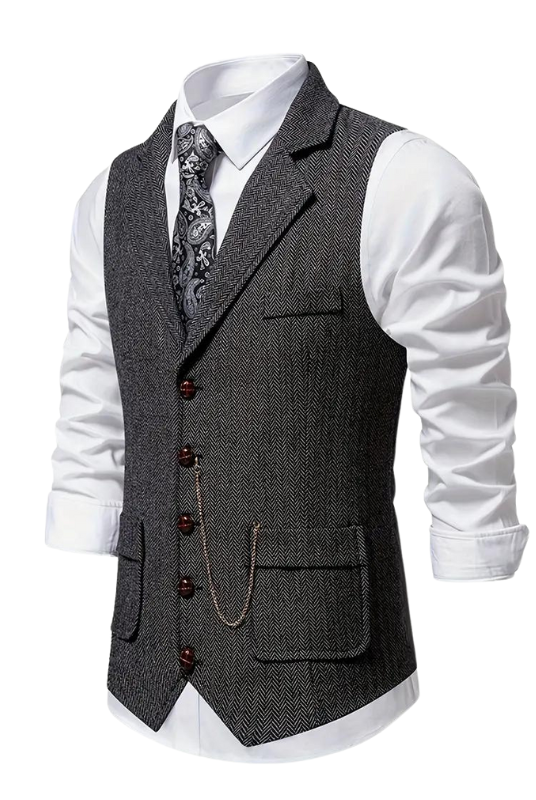 Men's Elegant Lapel Vest-Tops-Chaps of London-Chaps of London