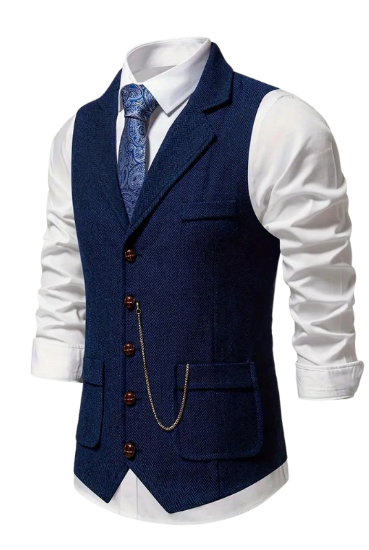 Men's Elegant Lapel Vest-Tops-Chaps of London-Chaps of London