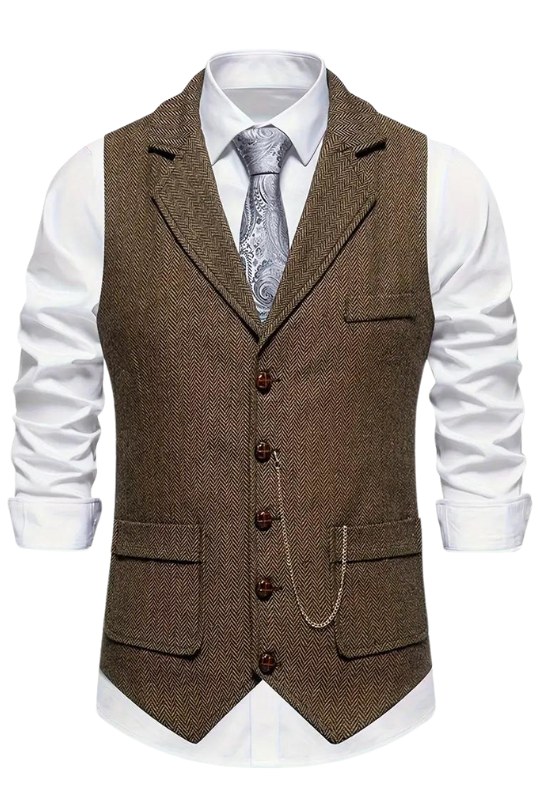 Men's Elegant Lapel Vest-Tops-Chaps of London-Chaps of London