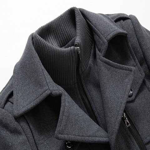Men's Jacket - Zip-Up - Single Breasted - Woolen Coat - Winter Jacket-Jacket-Chaps of London-Chaps of London