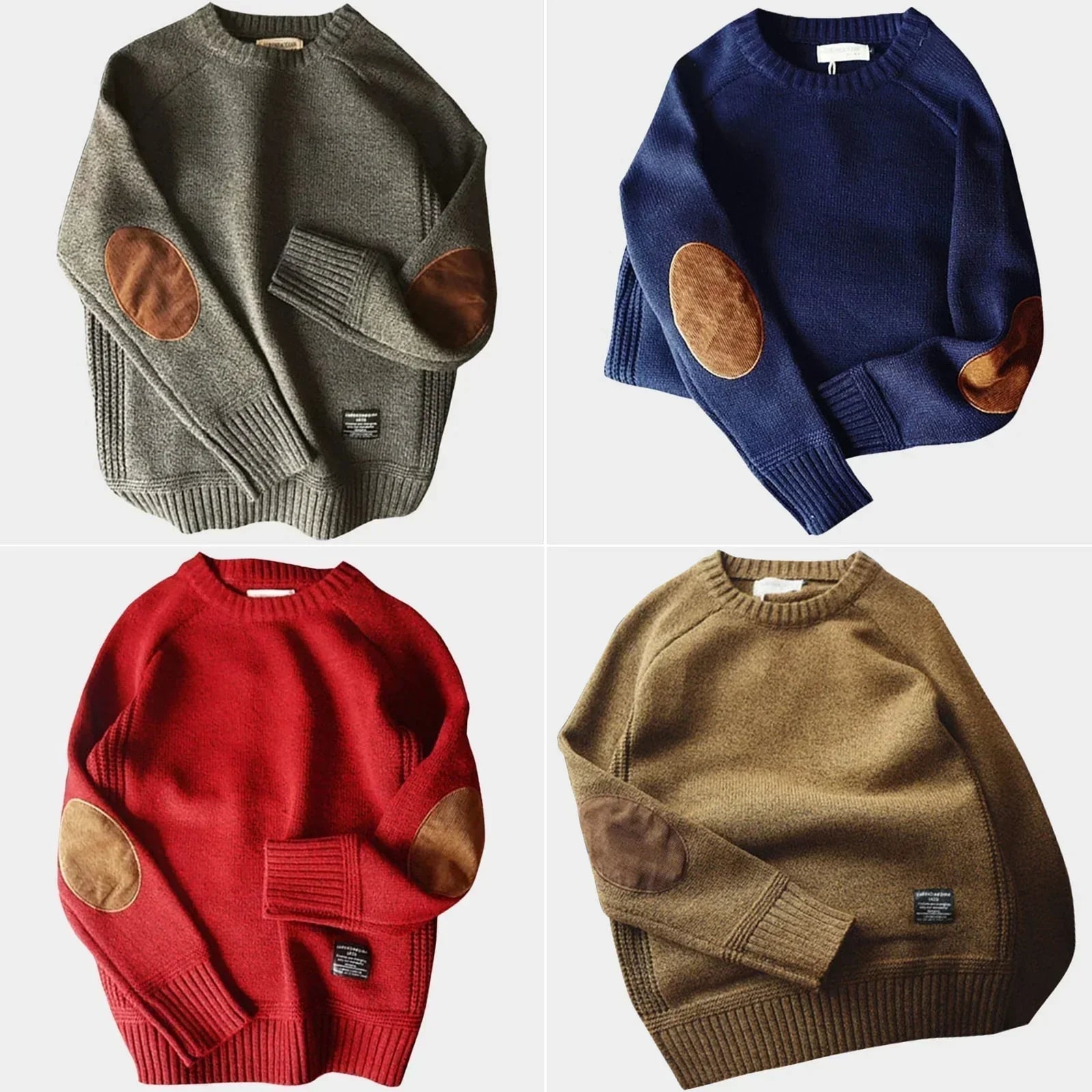 Men's Jumper - Elbow Patches - Regular Fit - Men's Knit Pullover - Knitted Sweater-Sweaters-Chaps of London-Chaps of London