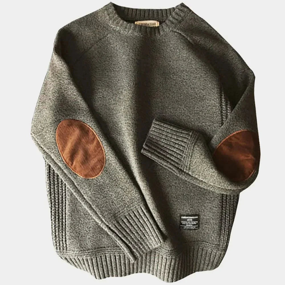 Men's Jumper - Elbow Patches - Regular Fit - Men's Knit Pullover - Knitted Sweater-Sweaters-Chaps of London-Chaps of London