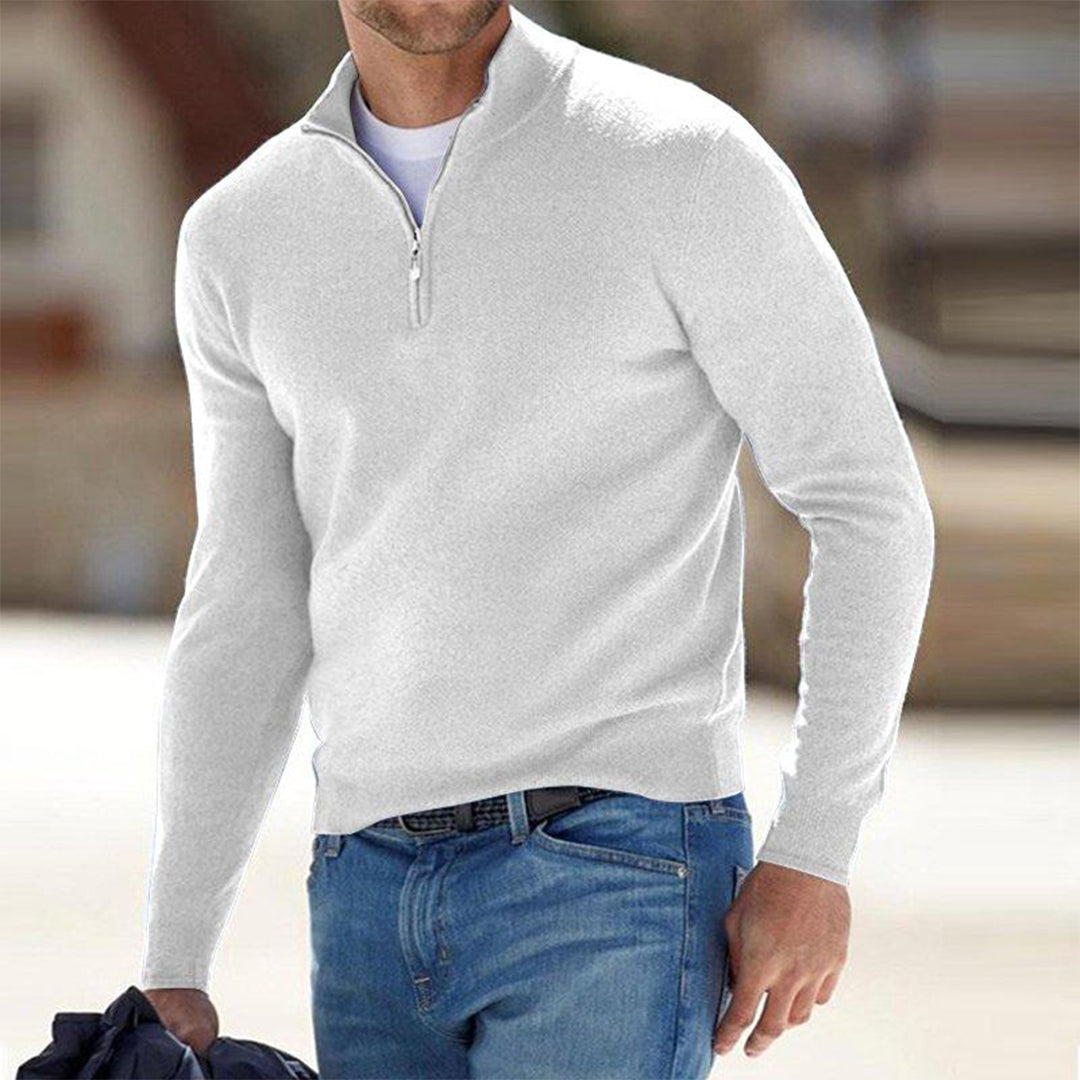 Men's Quarter Zip Sweater - Knitted - Pullover - Polo Jumper - Men's Half Zip Jumper -Fashion Men Sweater Pullover Fall-Chaps of London-Chaps of London