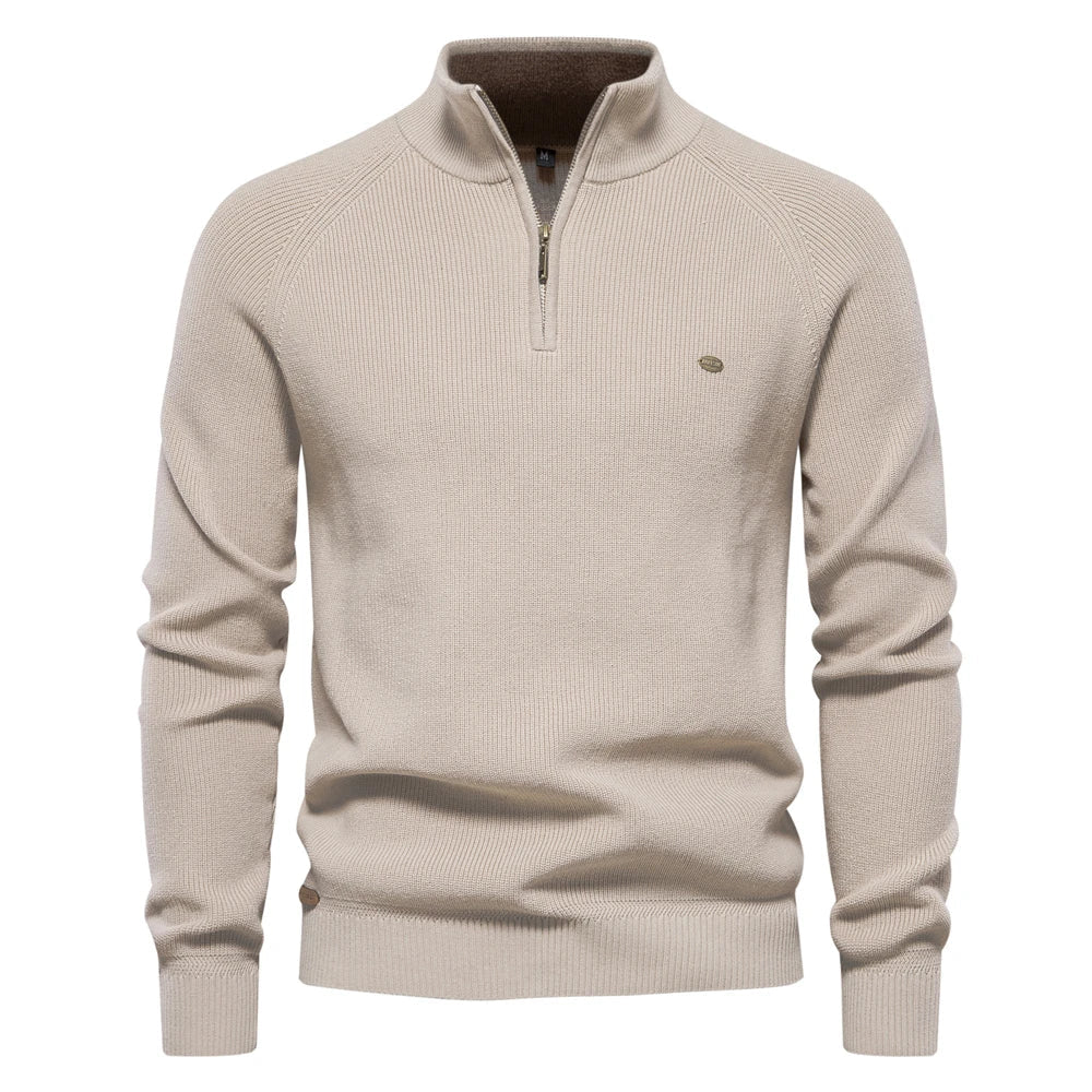 Men's Quarter Zip Sweaters | Long Sleeve | Knitted | Polo Sweater | Men's Half Zip Jumper-Tops-Chaps of London-Chaps of London