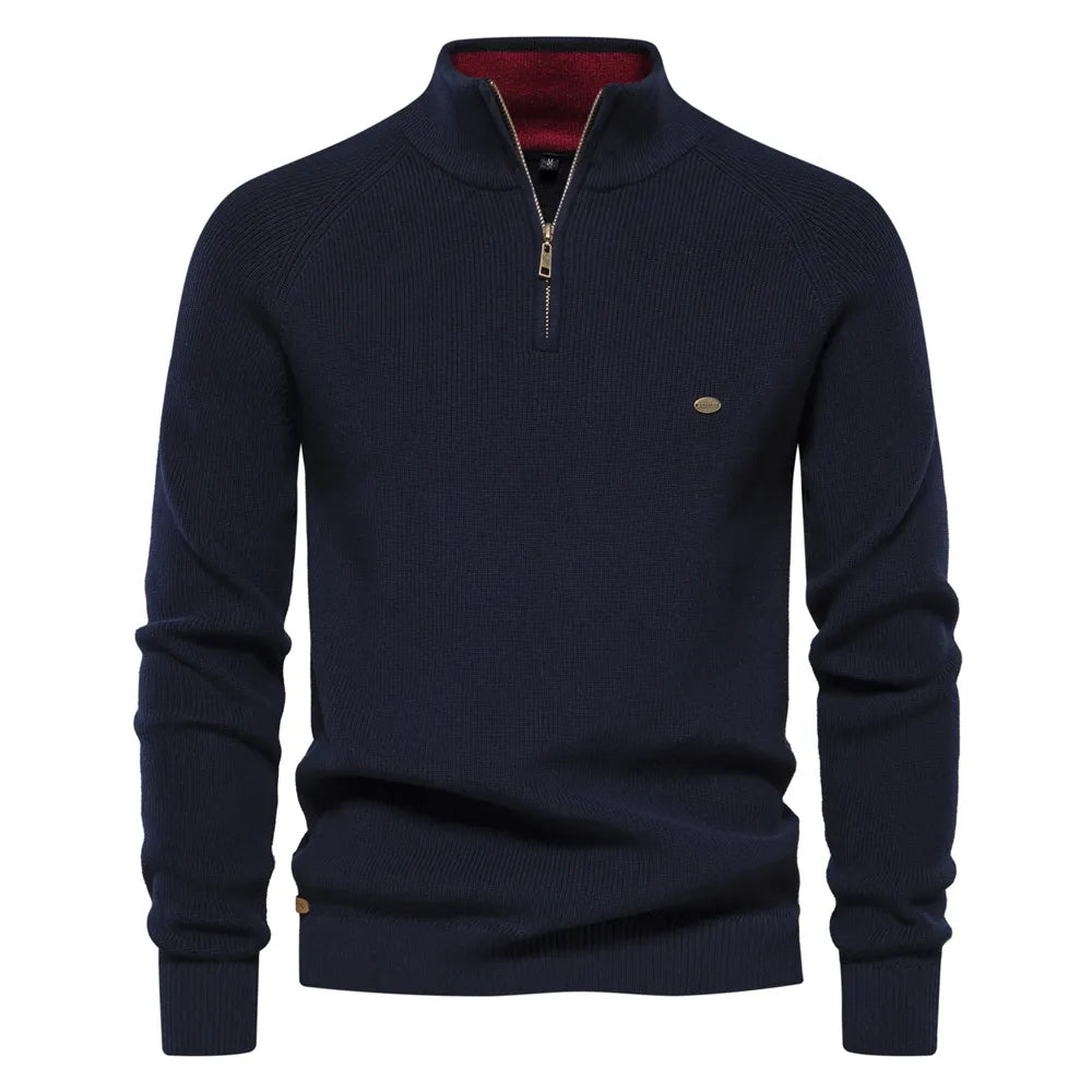 Men's Quarter Zip Sweaters | Long Sleeve | Knitted | Polo Sweater | Men's Half Zip Jumper-Tops-Chaps of London-Chaps of London
