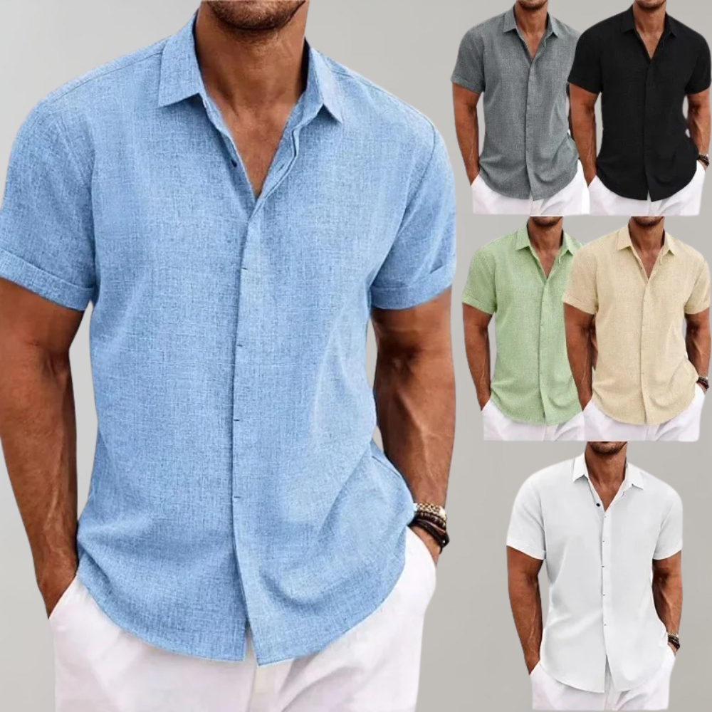 Men's Short Sleeve Shirt | Button-Up | Collared | Polo Shirts | Summer Shirt-Men Summer Shirt-Chaps of London-Chaps of London