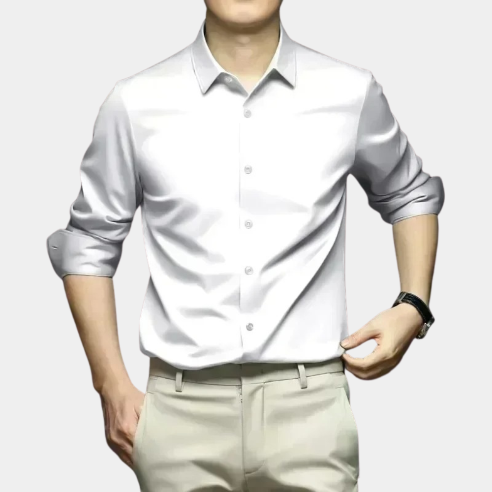 Non Iron Shirt - Button-Up - Long Sleeve - Dress Shirt - Men's Shirt-Fashion Men Shirt Dress All-year-Chaps of London-Chaps of London