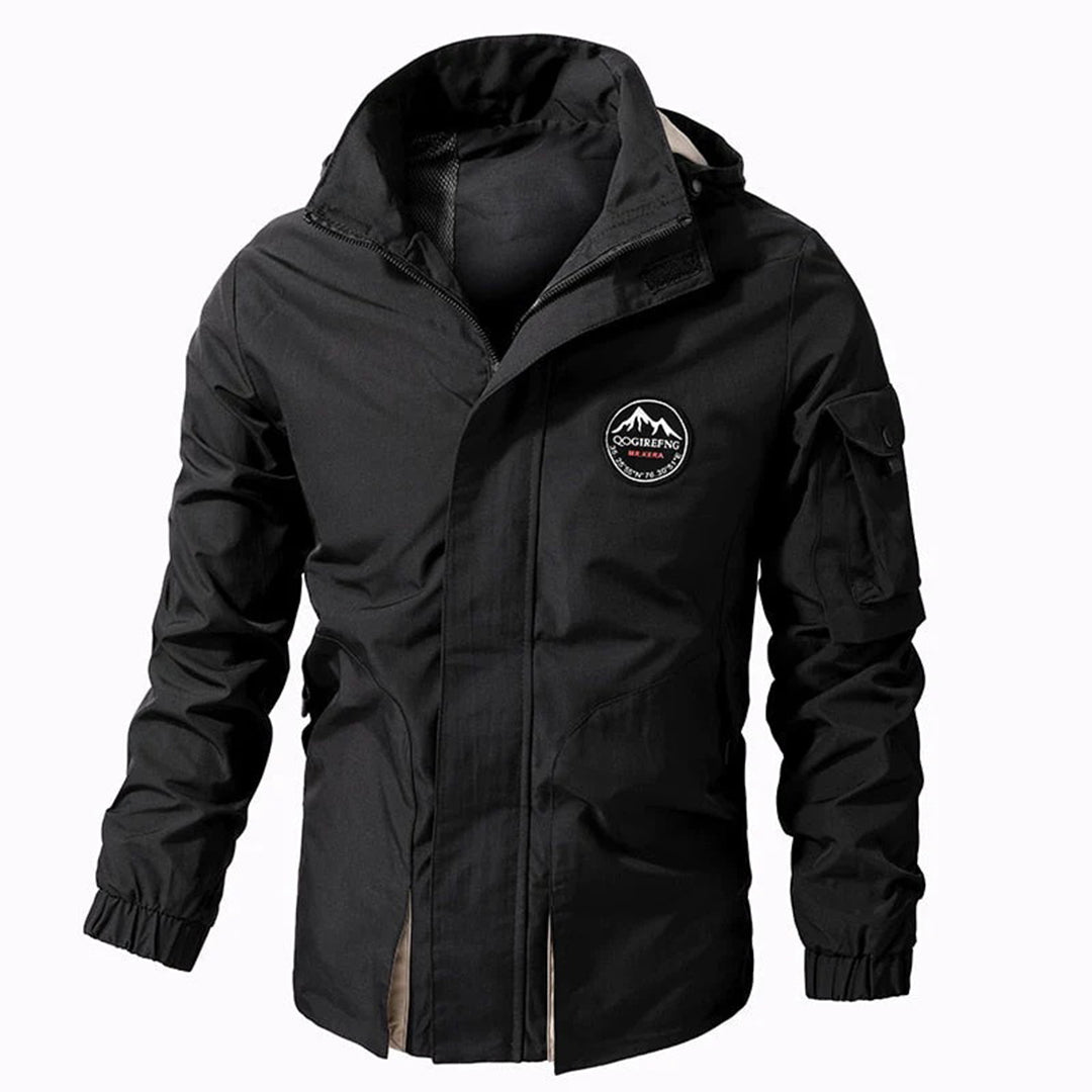Outdoor Jacket | Hooded | Waterproof | Windbreaker Jacket | Men's Jacket-Fashion Men Jacket Bomber Fall-Chaps of London-Black-S-Chaps of London