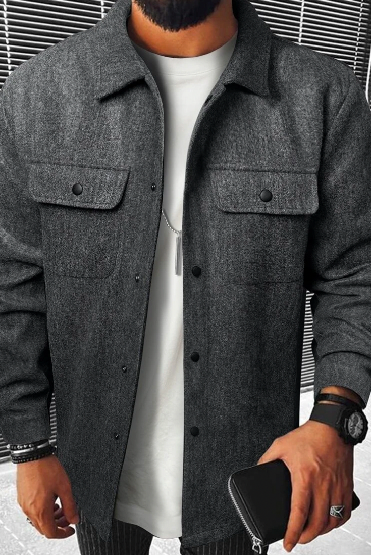 Overshirt - Buttoned - Chest Pockets - Men's Shirt - Shirt Jacket-Jackets-Chaps of London-Chaps of London