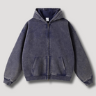 Oversized Hoodie | Zip-Up | Washed | Zipper Hoodie | Hoodie for Men-Chaps of London-Blue-XS-Chaps of London
