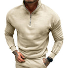 Polo Jumper | Casual | Long Sleeve | Half Zip Sweatshirt | Men's Quarter Zip Sweater-Chaps of London-Apricot-S-Chaps of London