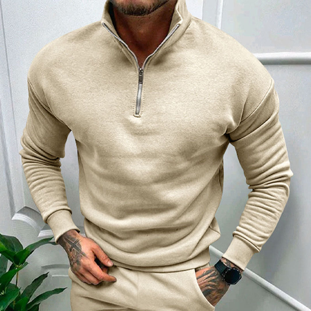 Polo Jumper | Casual | Long Sleeve | Half Zip Sweatshirt | Men's Quarter Zip Sweater-Chaps of London-Chaps of London