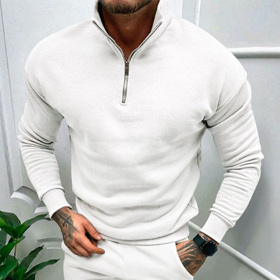 Polo Jumper | Casual | Long Sleeve | Half Zip Sweatshirt | Men's Quarter Zip Sweater-Chaps of London-Chaps of London