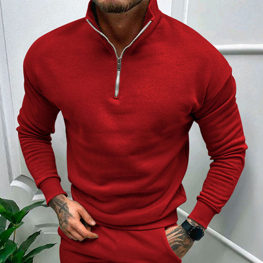 Polo Jumper | Casual | Long Sleeve | Half Zip Sweatshirt | Men's Quarter Zip Sweater-Chaps of London-Chaps of London