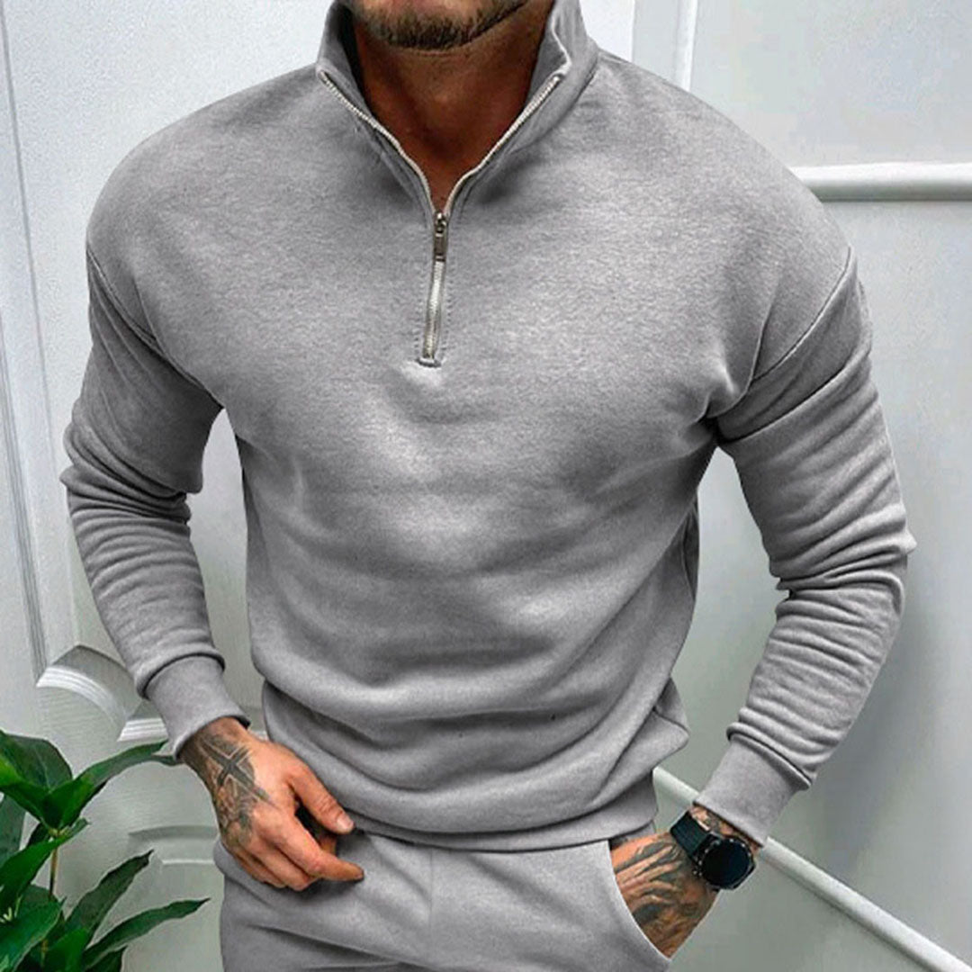 Polo Jumper | Casual | Long Sleeve | Half Zip Sweatshirt | Men's Quarter Zip Sweater-Chaps of London-Chaps of London
