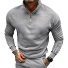 Polo Jumper | Casual | Long Sleeve | Half Zip Sweatshirt | Men's Quarter Zip Sweater-Chaps of London-Light Grey-S-Chaps of London