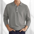 Polo Jumper | Collared | Long Sleeve | Polo Shirt | Men's Clothing-Men Sweaters-Chaps of London-Gray-S-Chaps of London