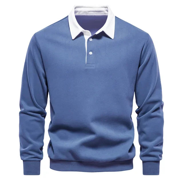 Polo Jumper - Long Sleeve - Quarter Button-Up - Polo Sweater - Men's Polo Shirts-Trui-Chaps of London-Chaps of London