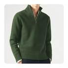 Polo Jumper - Men's Knitted Quarter Zip Sweater Pullover-Chaps of London-Green-S-Chaps of London