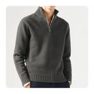 Polo Jumper - Men's Knitted Quarter Zip Sweater Pullover-Chaps of London-Grey-S-Chaps of London