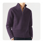 Polo Jumper - Men's Knitted Quarter Zip Sweater Pullover-Chaps of London-Lila-S-Chaps of London
