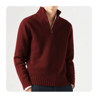 Polo Jumper - Men's Knitted Quarter Zip Sweater Pullover-Chaps of London-Red-S-Chaps of London