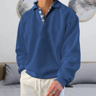 Polo Pullover | Loose Fit | Collared | Polo Sweatshirt | Men's Clothing-Chaps of London-Navy Blue-M-Chaps of London