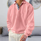 Polo Pullover | Loose Fit | Collared | Polo Sweatshirt | Men's Clothing-Chaps of London-Pink-M-Chaps of London