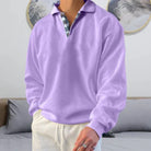 Polo Pullover | Loose Fit | Collared | Polo Sweatshirt | Men's Clothing-Chaps of London-Purple-M-Chaps of London