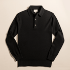 Polo Shirt | Collared | Long Sleeve | Polo Jumper | Men's Sweater-Men Sweaters-Chaps Herrenmode-Black-XS-Chaps of London