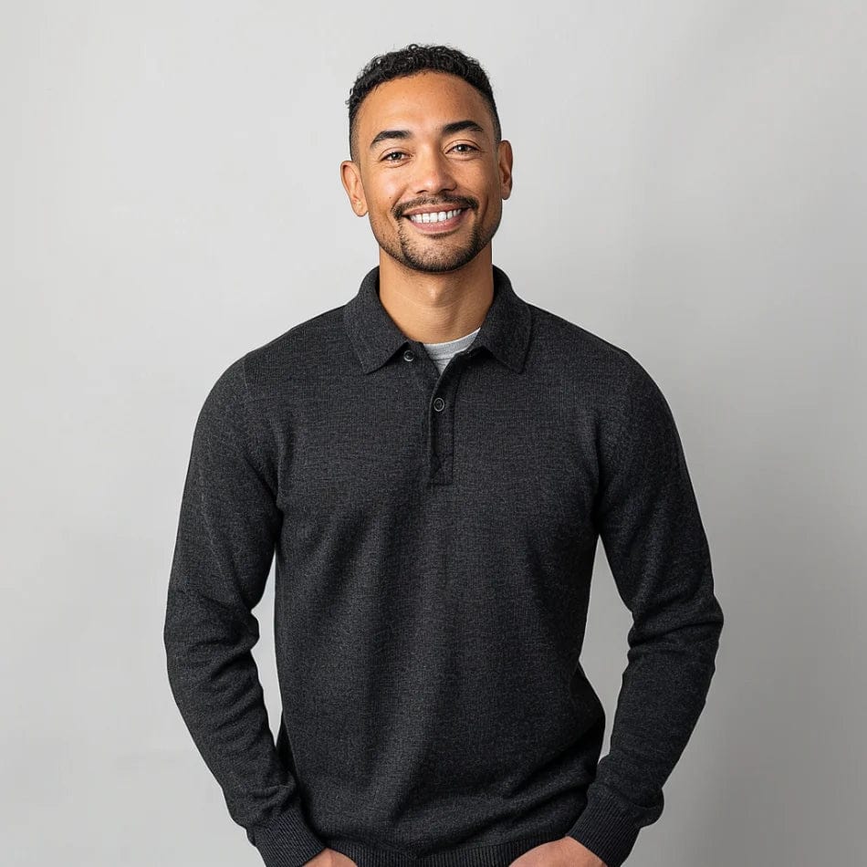 Polo Shirt | Collared | Long Sleeve | Polo Jumper | Men's Sweater-Men Sweaters-Chaps Herrenmode-Chaps of London