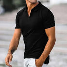 Polo Shirt - Collared - Quarter Zip - Polo T-Shirt - Men's Clothing-Chaps of London-Black-S-Chaps of London