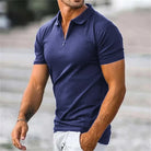 Polo Shirt - Collared - Quarter Zip - Polo T-Shirt - Men's Clothing-Chaps of London-Blue-S-Chaps of London