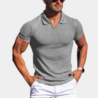 Polo Shirt | Collared | Ribbed | Polo T-Shirt | Men's Clothing-Chaps of London-Light Gray-S-Chaps of London