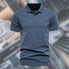 Polo Shirt - Collared - Short Sleeve - Button Neck T-Shirt - Men's T-Shirts-Chaps of London-Blue-XS-Chaps of London