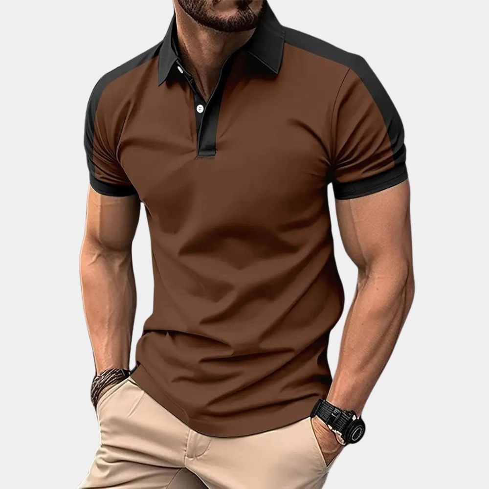 Polo Shirt | Collared | Short Sleeve | Polo T-Shirt | Men's Clothing-Men Summer Shirt-Chaps of London-Brown-S-Chaps of London